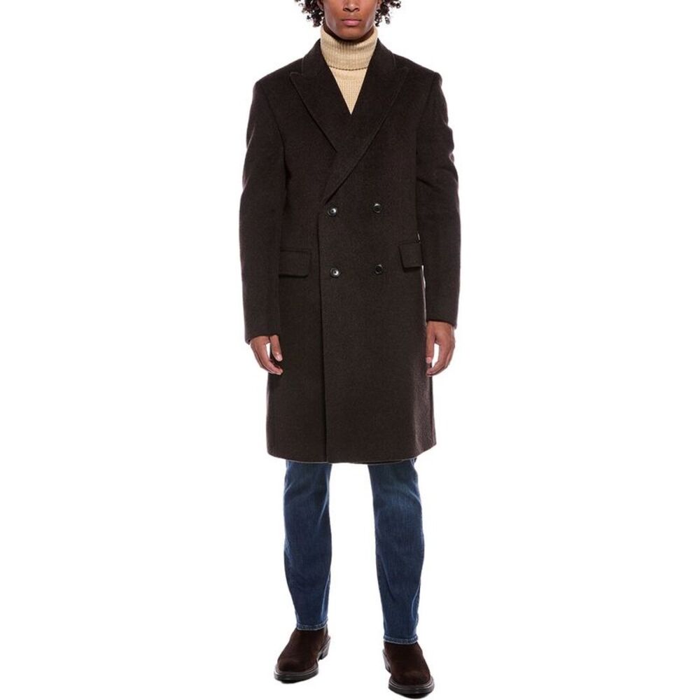 Hugo Boss Mens Boss  Hyde Alpaca & Wool-Blend Coat, Brown